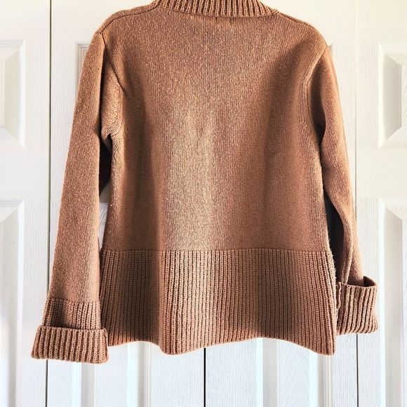 Iris & Ink Tan 💯 Merino Wool Mock Neck Sweater, XS - Picture 5 of 5
